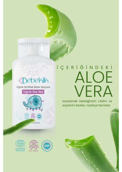 Organik Sertifikalı Aloe Vera Bebek ve Çocuk Şampuanı 300 ml indirimleri