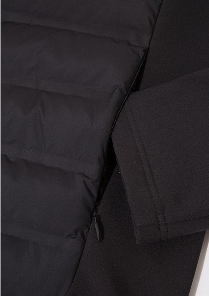 Dik Yaka Siyah Şişme Mont 0110217-71379