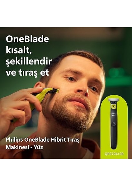 Oneblade QP2724/20 Yüz Hibrit Tıraş Makinesi, Misket Limonu Yeşili, Kömür Grisi fiyatları