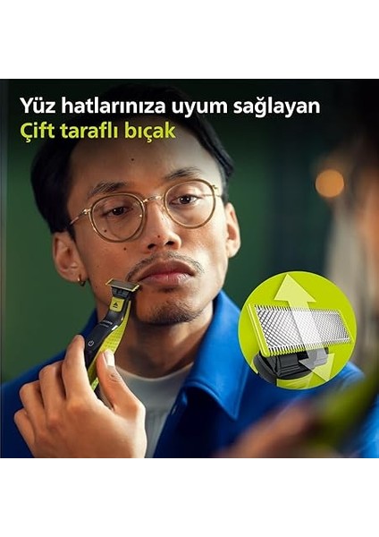 Oneblade QP2724/20 Yüz Hibrit Tıraş Makinesi, Misket Limonu Yeşili, Kömür Grisi modelleri