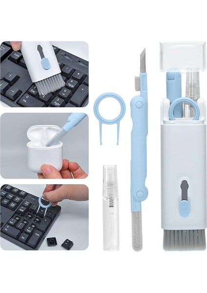 Klavye Temizleyici Fırça 7'si 1 Arada Dizüstü Bilgisayar Temizleme Kiti Yükseltme Airpods 2/pro Kulaklık Için Keycaps Çektirmeli Çok Fonksiyonlu Bilgisayar Temizleme Kiti Kamera Lensi Oyun Mekanik