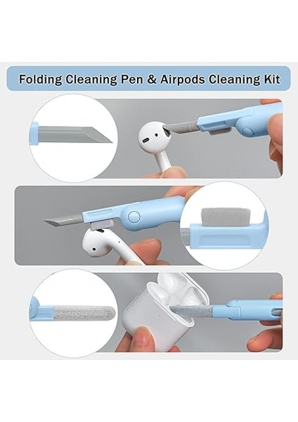 Klavye Temizleyici Fırça 7'si 1 Arada Dizüstü Bilgisayar Temizleme Kiti Yükseltme Airpods 2/pro Kulaklık Için Keycaps Çektirmeli Çok Fonksiyonlu Bilgisayar Temizleme Kiti Kamera Lensi Oyun Mekanik fırsatları