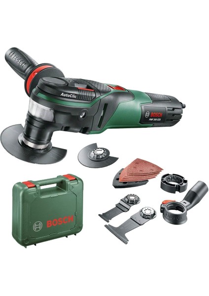 Pmf 350 Ces Çok Fonksiyonlu El Aleti, Testere Bıçağı, Zımpara Kağıdı & Tabanı, 350W, Brüt Ağırlık: 3,21 Kg, 15.000 – 20.000 Dev/dak, Çantalı, Yeşil