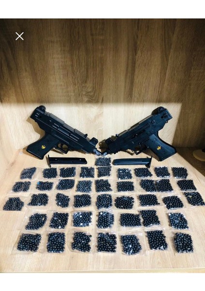 Oyuncak Boncuklu Uzi Oyuncak Tabanca Uzi 2 Adet + 42 Paket Boncuk Hediyeli