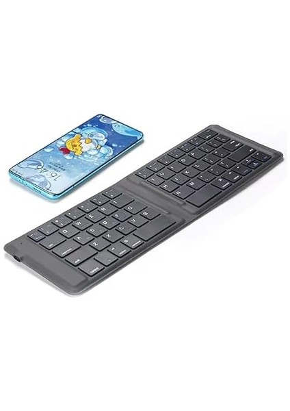 Mini Katlanabilir Bluetooth Klavye iPhone ile Uyumlu iPad ile Uyumlu Mac ile Uyumlu Android Windows ile Uyumlu Ios ile Uyumlu Katlanabilir Seyahat Taşıması Kolay Ingilizce Q Siyah ZR672 fırsatları