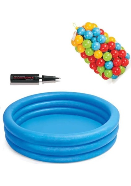 cm Kristal Havuz + 100 Adet 6cm Top + Pompa