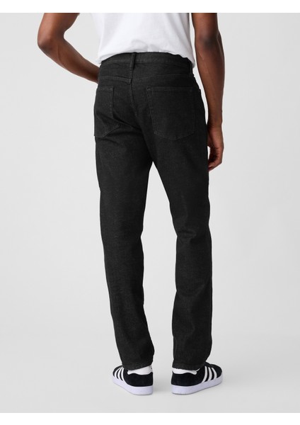 Erkek Siyah GapFlex Düz Jean