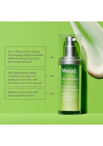 Murad Retinol Youth Renewal Serum – Gençlik Kodu: Cilt Yenileyici Retinol Serum (30 Ml)