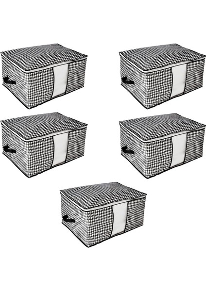 5 Adet Boy Pencereli Hurç Seti 64X46X34 Büyük Boy Yorgan Hurcu Battaniye Yastık Altı Dolap Üstü Çeyiz Bohçası Düzenleyeci Organizer