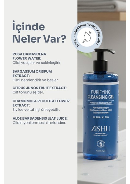 ZİSHU Arındırıcı Temizleme Jeli – Yağlı, Karma ve Kuru Ciltler İçin