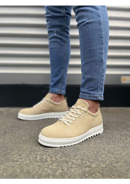 JY152 Cool Bağcıklı Süet Erkek Günlük Spor Klasik Ayakkabı Sbt - Krem fiyatları