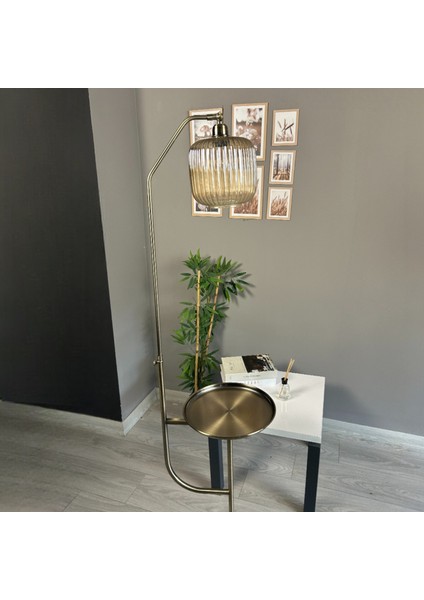 Mopa Eskitme Renk Bal Cam Tepsili Lambader Dekoratif Metal Oturma Odası Çalışma Odası Zemin modelleri