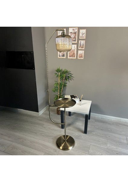 Mopa Eskitme Renk Bal Cam Tepsili Lambader Dekoratif Metal Oturma Odası Çalışma Odası Zemin indirimleri