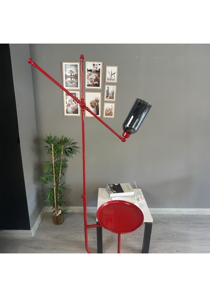 Windy Kırmızı Gövde Füme Cam Lambader Tepsili Makas Gövde Modern Oturma Odası fiyatları