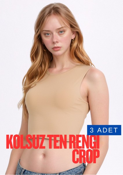 Kadın Giyim Pamuklu & Elastan Kolsuz Bisiklet Yaka 3 Adet Ten Crop LL.011.ILK.109 fiyatları