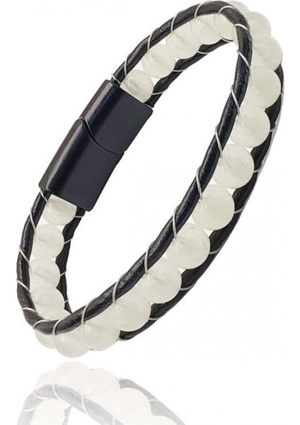 Neon Fosforlu Deri Çelik Bilelklik 9592B2D8M6