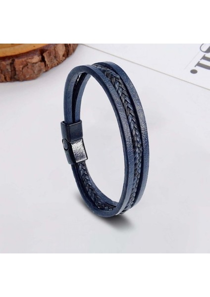 Lacivert Siyah Saç Örgü ve Çelik Bileklik 9593B10D1 fiyatları