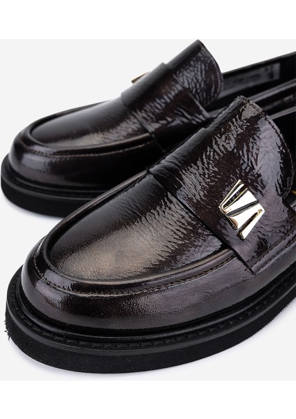 Kadın Hakiki Deri Kahverengi Loafer Ayakkabı 294 13594 Bn Ayk SK25-26 Coffee Puffy modelleri