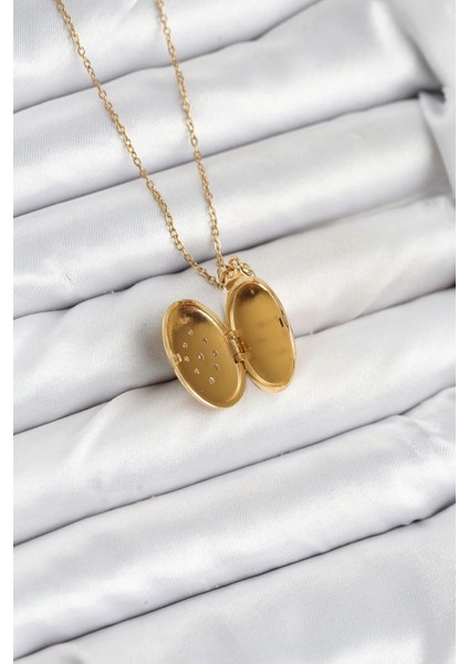 316L Çelik Zincir Gold Renk Kapaklı Açılabilir Model Kadın Kolye modelleri