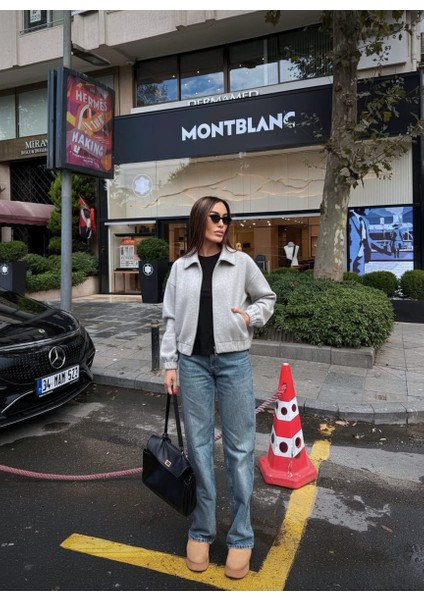 Kadın Kaşe Bomber Ceket