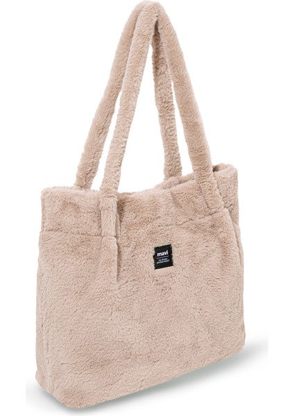 Bej Peluş Omuz Çantası 197617-34523