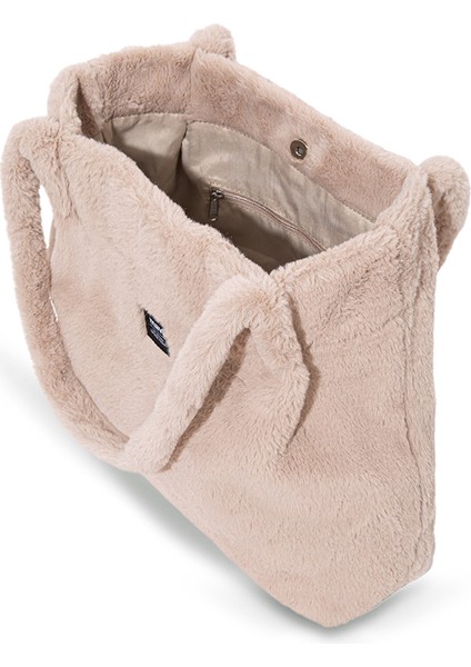 Bej Peluş Omuz Çantası 197617-34523