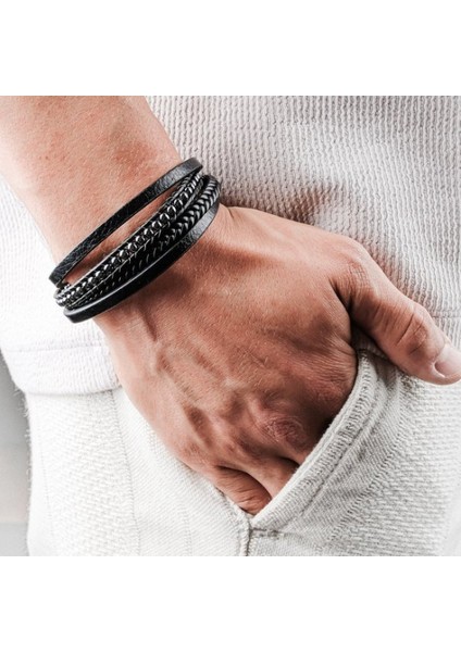 Hematit Doğaltaş ve Deri Çoklu Bileklik 9592B9D21 fiyatları