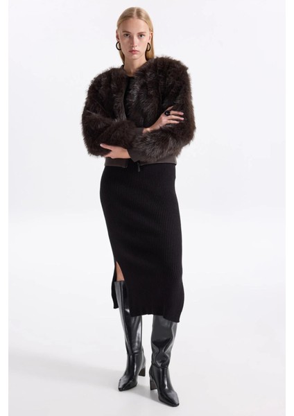 Kadın Onlmanny Suni Kürklü Mont 15322405 Antrasit fiyatları