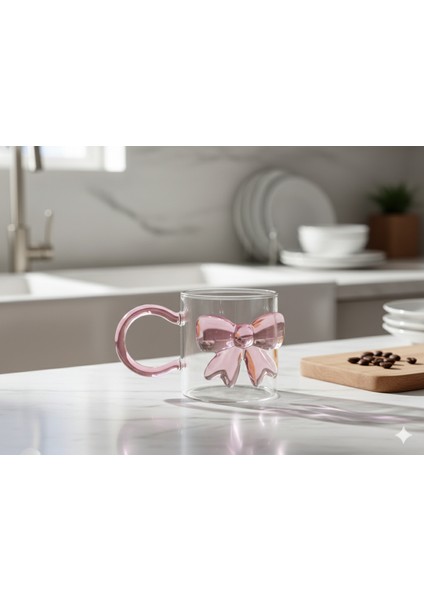 Fiyonklu Borosilikat Cam Kupa