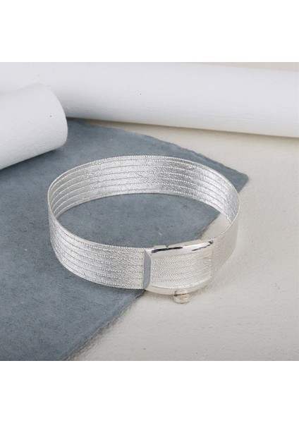 Kadın Gümüş Trabzon Hasır 7 Sıra Bileklik 0823
