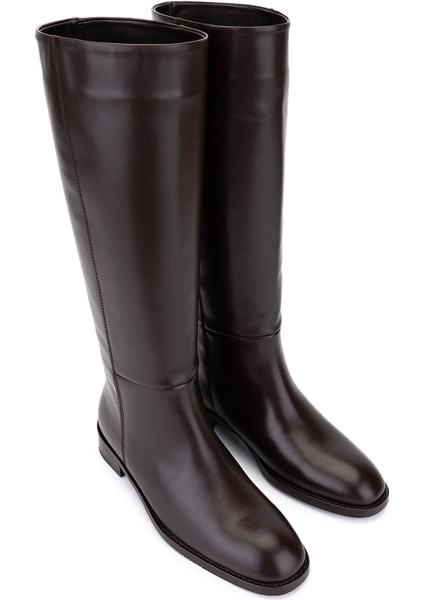 Kadın Hakiki Deri Kahverengi Klasik Çizme 33 12005 Bn Czm SK25-26 Kahve Derı fiyatları