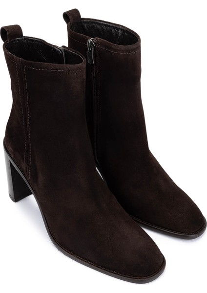 Kadın Hakiki Deri Kahverengi Süet Topuklu Bot 33 5520 Bn Bot SK25-26 Kahve Suet fiyatları