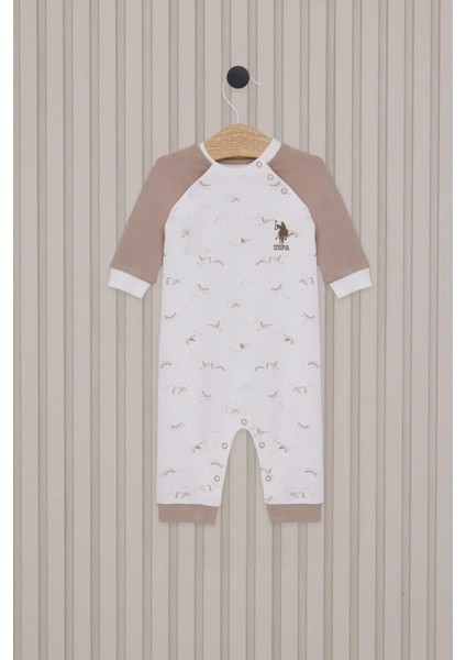 U.s.polo Erkek Bebek Uzun Kol Patiksiz Tulum USB2020 Krem