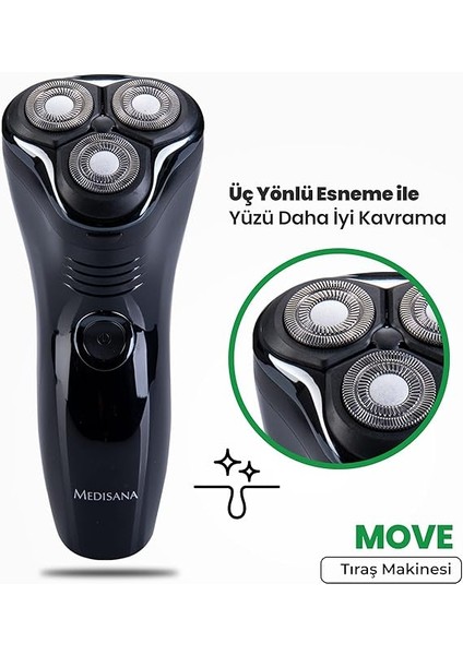 MD-7803 Move Çift Yönlü Kablolu Kablosuz Tıraş Makinası Siyah fırsatları