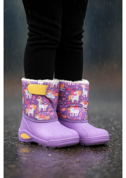 Kışlık Kız Erkek Çocuk Içi Sıcak Astarlı Kar Bot Çizme