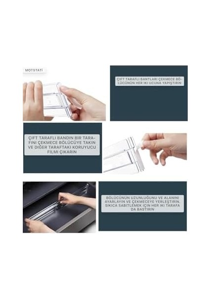 Şeffaf Akrilik Teleskopik Ayarlanabilir Çekmece Bölücü – Mutfak, ve Ofis Için Organizer Düzenleyici Set fiyatları