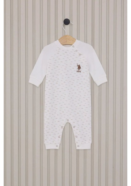 U.s.polo Erkek Bebek Uzun Kol Patiksiz Tulum USB2025 Krem