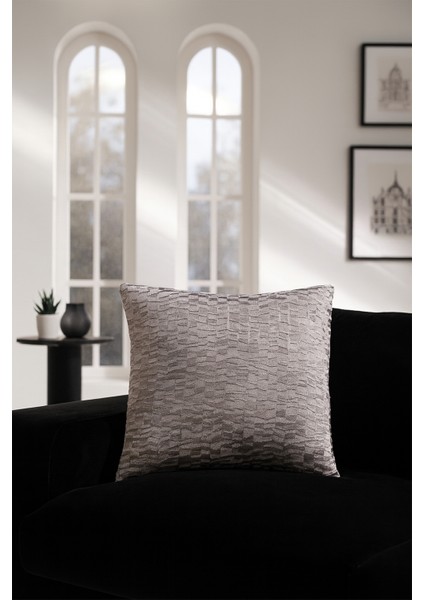 Kadife Kırlent Kılıfı Parlak Bej V1 45X45