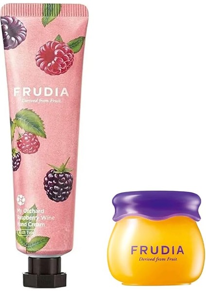 Raspberry Wine El Kremi ve Yabanmersini Özlü Yoğun Nemlendirici Dudak Balmı