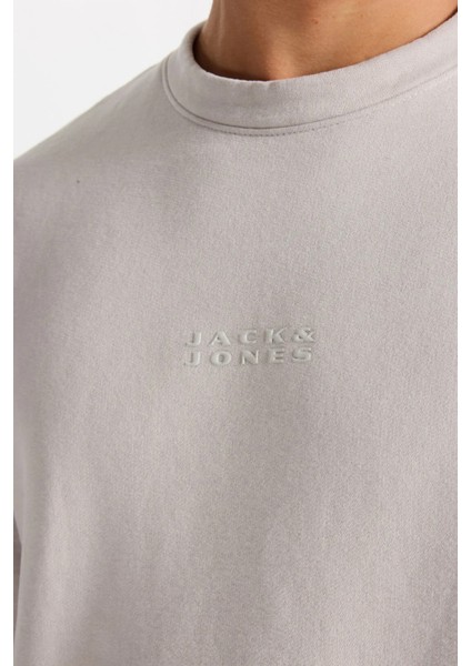 Erkek Jcostance Bisiklet Yaka %100 Pamuk Sweatshirt 12282821 Taş fırsatları