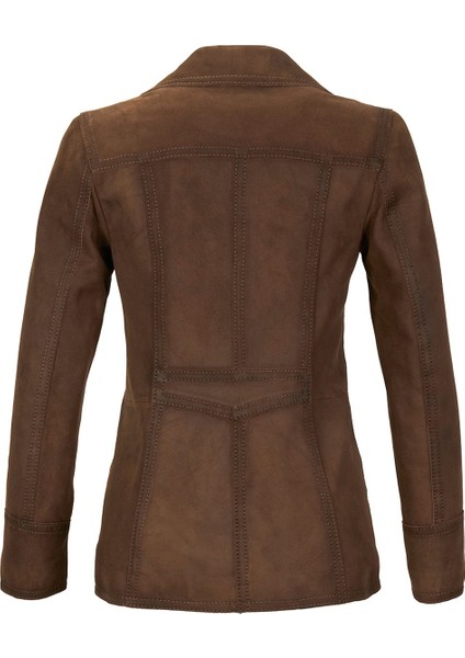 Evangel Kahve Kadın Süet Blazer Ceket