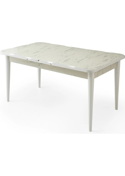 Marmo Ortadan Açılır Büyüyen Yemek Masası Mermer Desenli 80X130CM