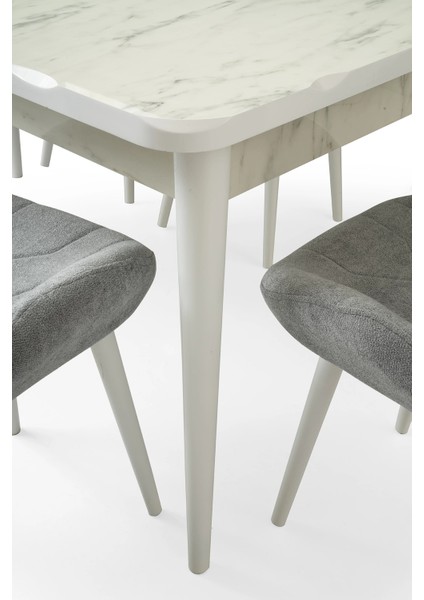 Marmo Ortadan Açılır Büyüyen Yemek Masası Mermer Desenli 80X130CM indirimleri