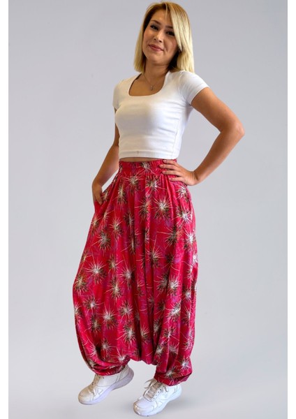 Otantik Viskon Şalvar- Viskon Kumaş Belmando Rahat Kalıp Bohem Otantik Tarzı Cepli Kadın Şalvar modelleri