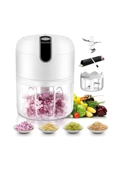 Yeni Nesil Şarjlı Sarımsak Rondosu 3 Bıçaklı Pratik Mini El Rondosu Mini Rondo 250ML modelleri