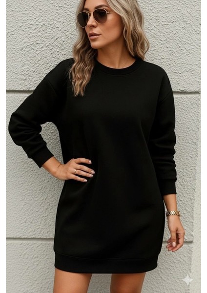 Mdb Kadın Uzun Kollu Bisiklet Yaka Iki Iplik Elbise