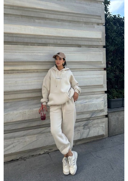Kadın Balance Kapüşonlu Baskılı Oversize Eşofman Takım fiyatları