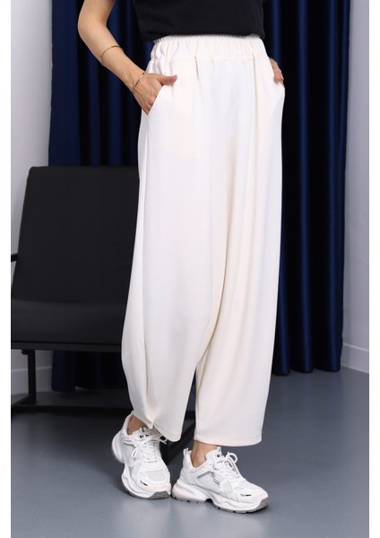 Ekru Bel Lastikli Cepli Pantolon fiyatları