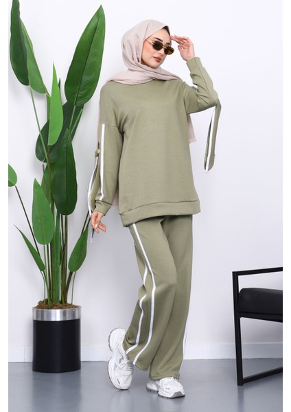 Haki Kol Bağlamalı Tunik Pantolonlu Takım fiyatları