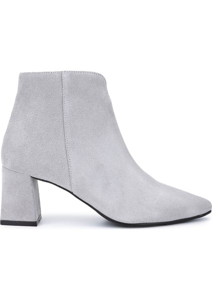 Kadın Hakiki Deri Taş Süet Topuklu Bot 1074 2281 Bn Bot SK25-26 Taş Yarma Suet